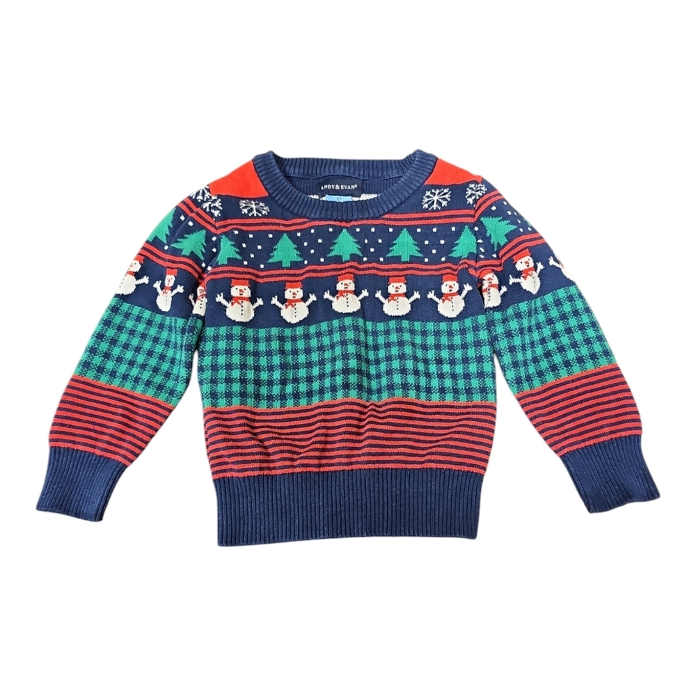 Stylish Andy & Evan Holiday Snowman Sweater - Multicolor